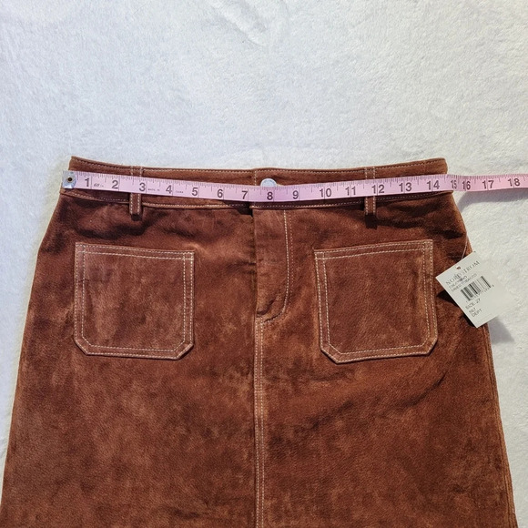 NWT Blank NYC Suede Leather Mini Skirt Pockets Dried Tobacco Brown Women's 27 - Picture 9 of 10